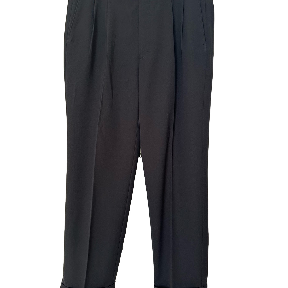 Haggar Gray Pleated Front Dress Pants Cuffs and 4-Pockets